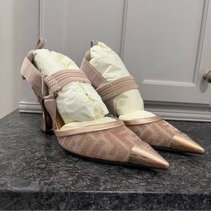 EUC Fendi Colibri Slingback Pumps size 37 | Pink Nude